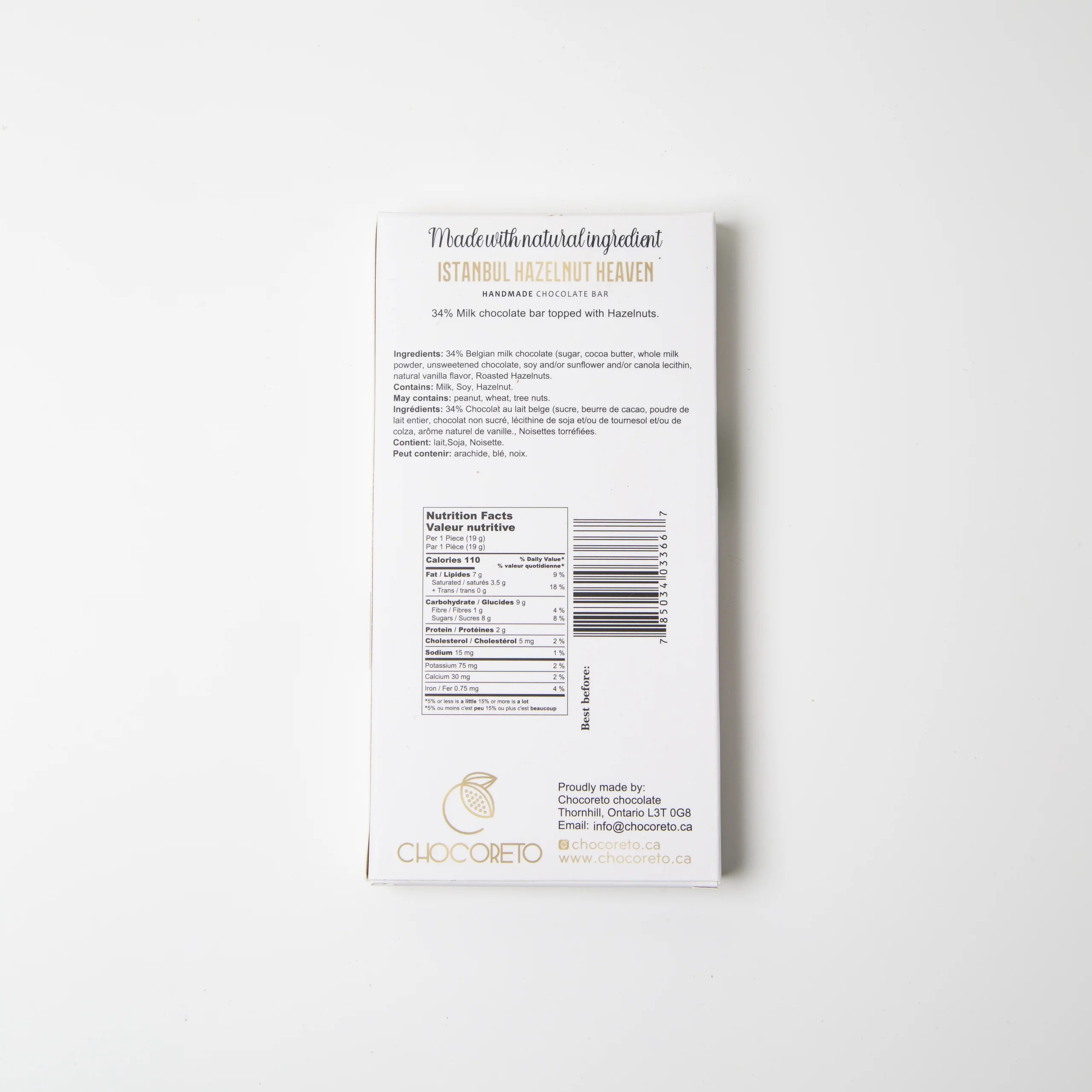 Istanbul Hazelnut Heaven Chocolate Bar - Image 3